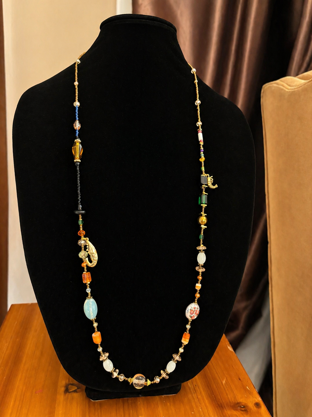 Shrimp over rice necklace